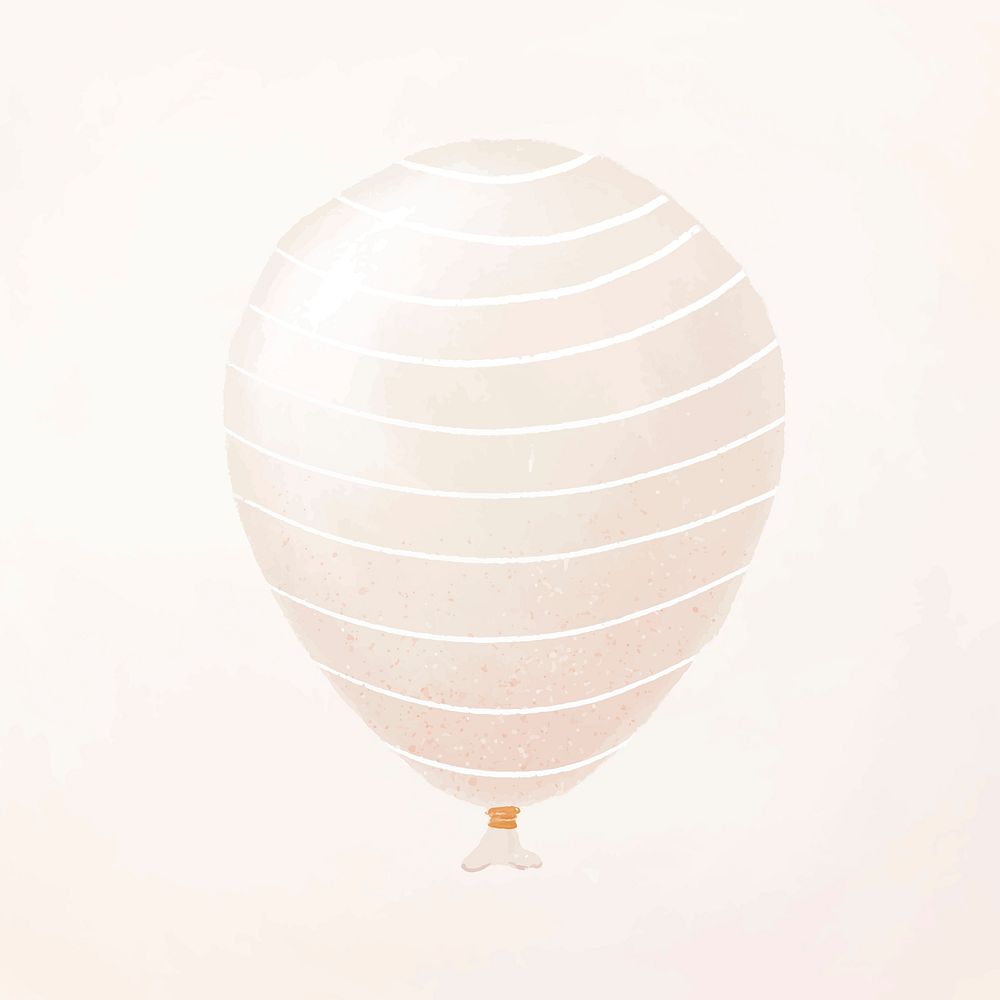White party balloon element with white lines