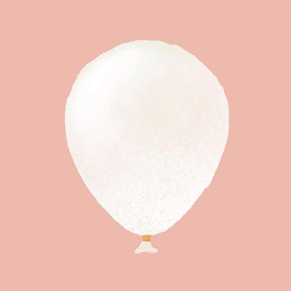 Single white balloon element vector