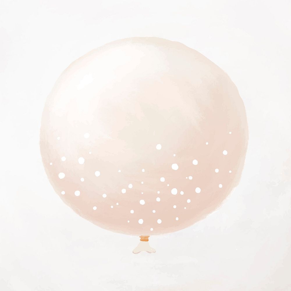 Pink party balloon element with white dots