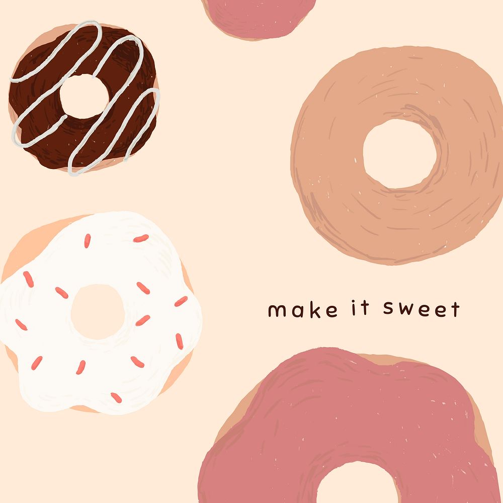 Cute donut for social media post make it sweet
