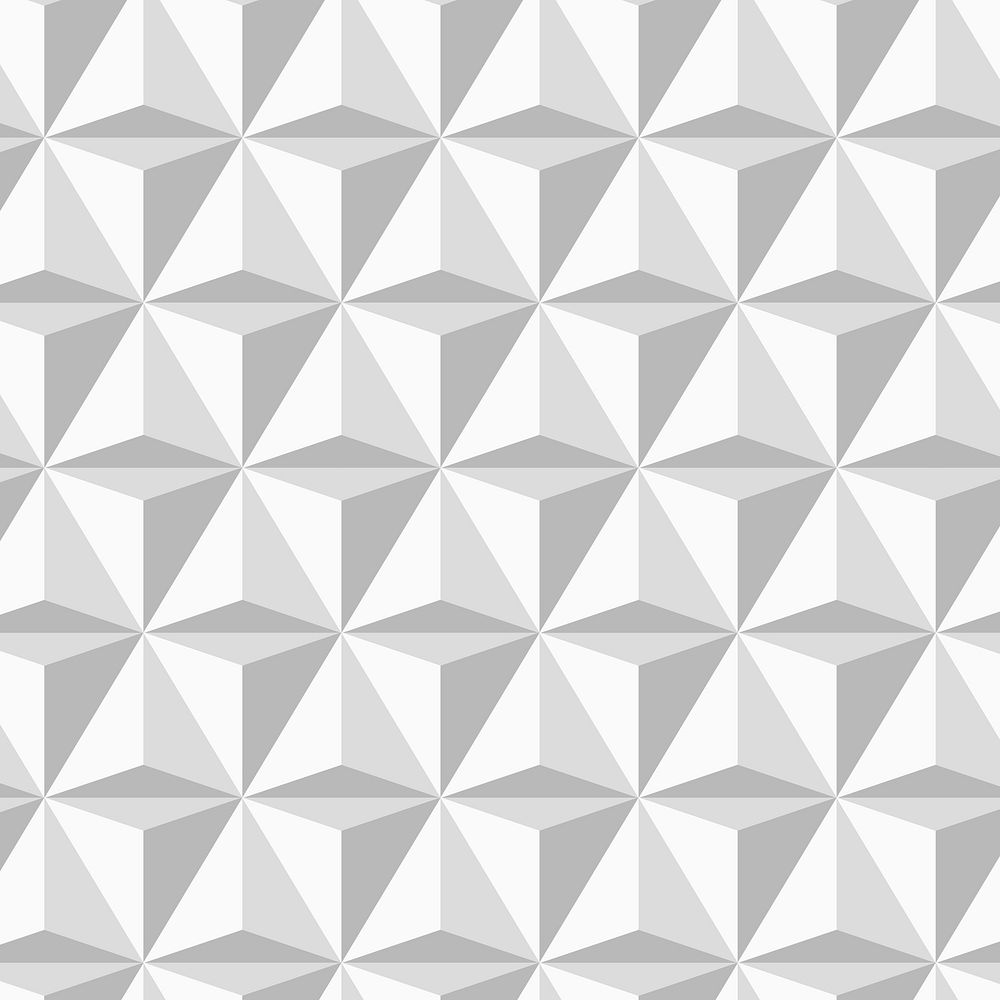 Triangle 3D geometric pattern vector grey background in modern style