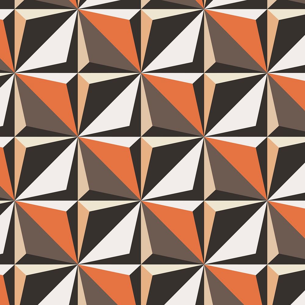 Kite 3D geometric pattern vector orange background in modern style