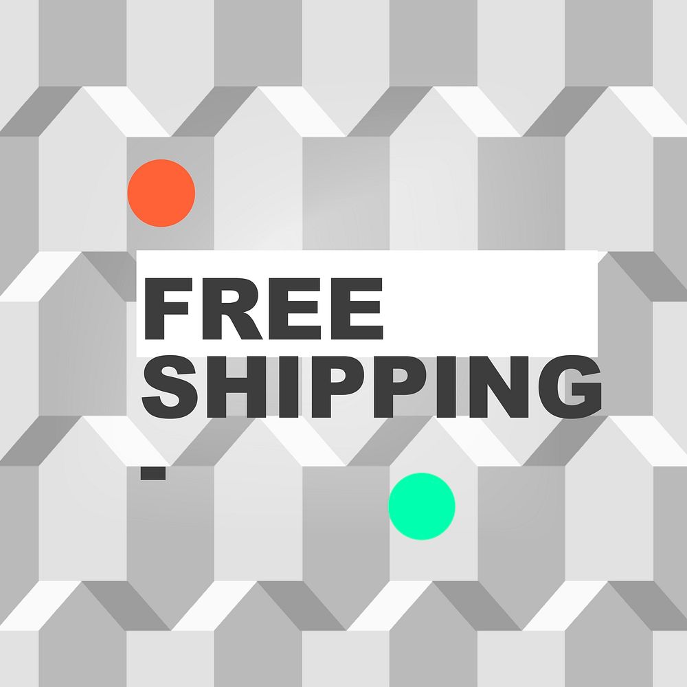 Free shipping shopping template vector social media ad in geometric modern style