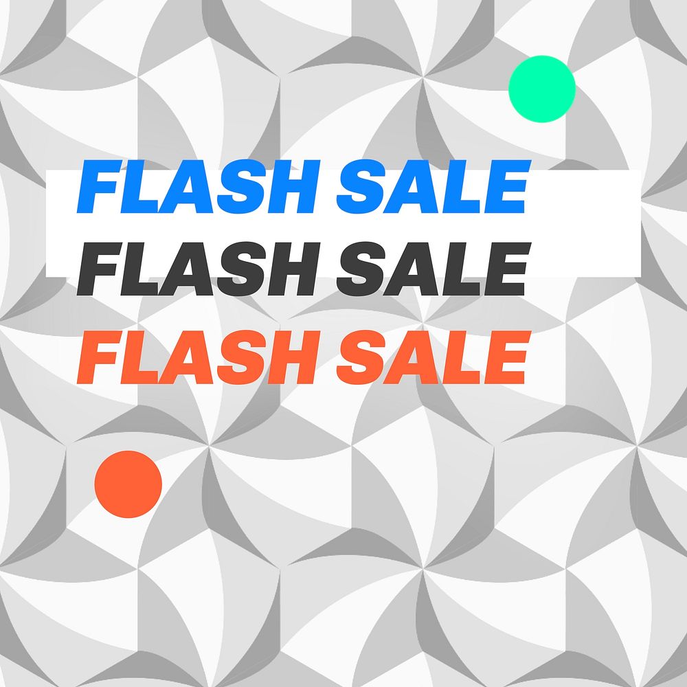 Flash sale shopping social media ad in geometric modern style