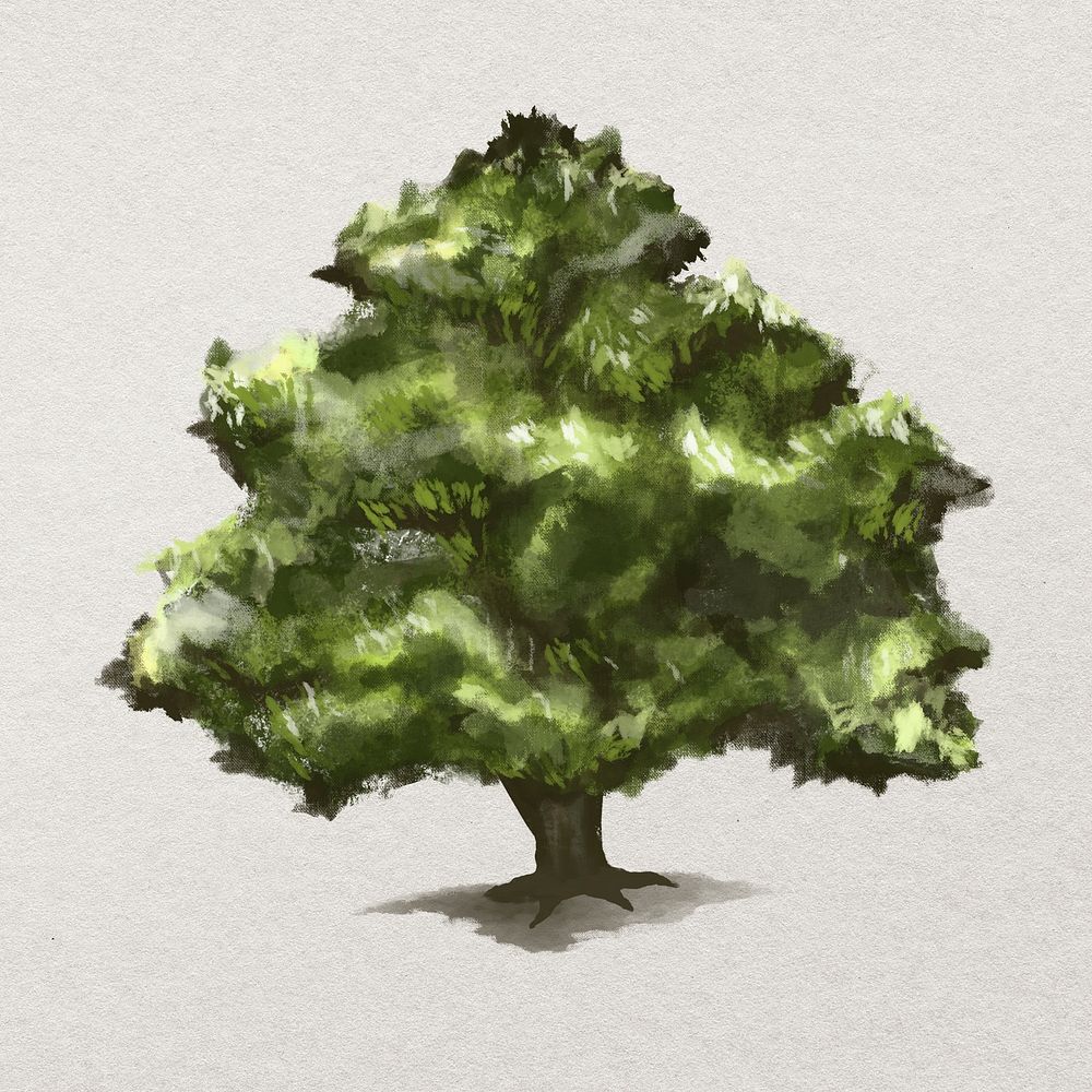 Oak tree painting on paper 