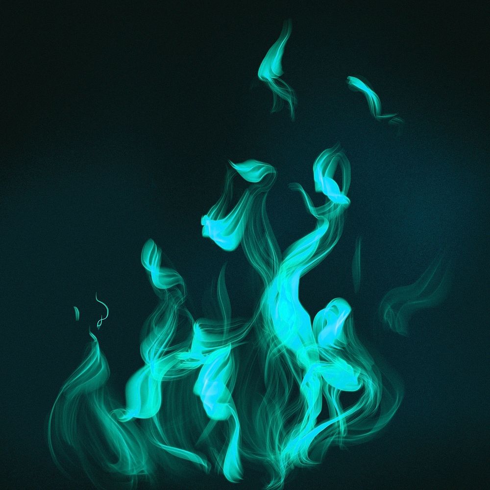 Blue flame in black background