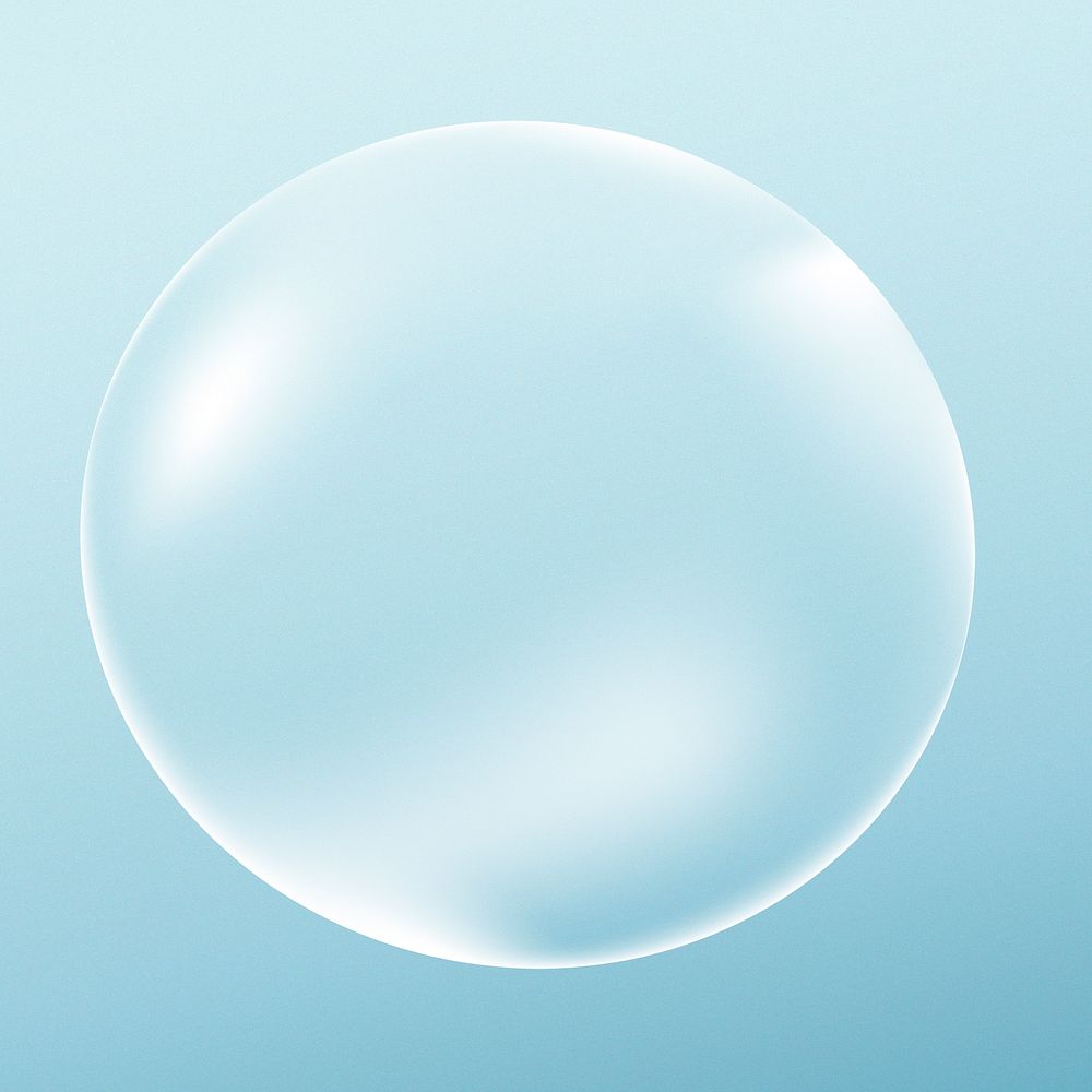 Clear bubble in blue background