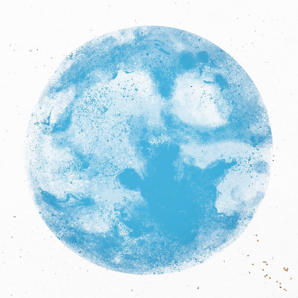 Blue moon spray texture in white background