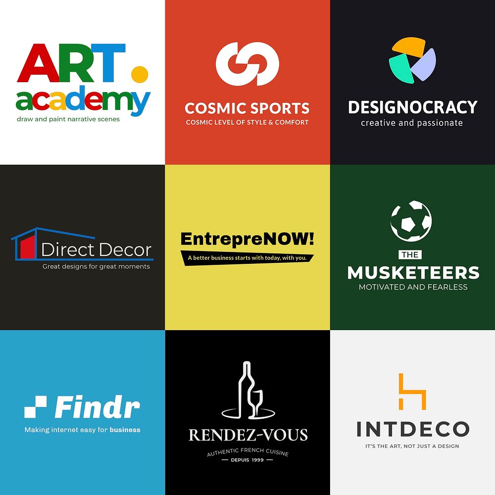 Various logo design for business set