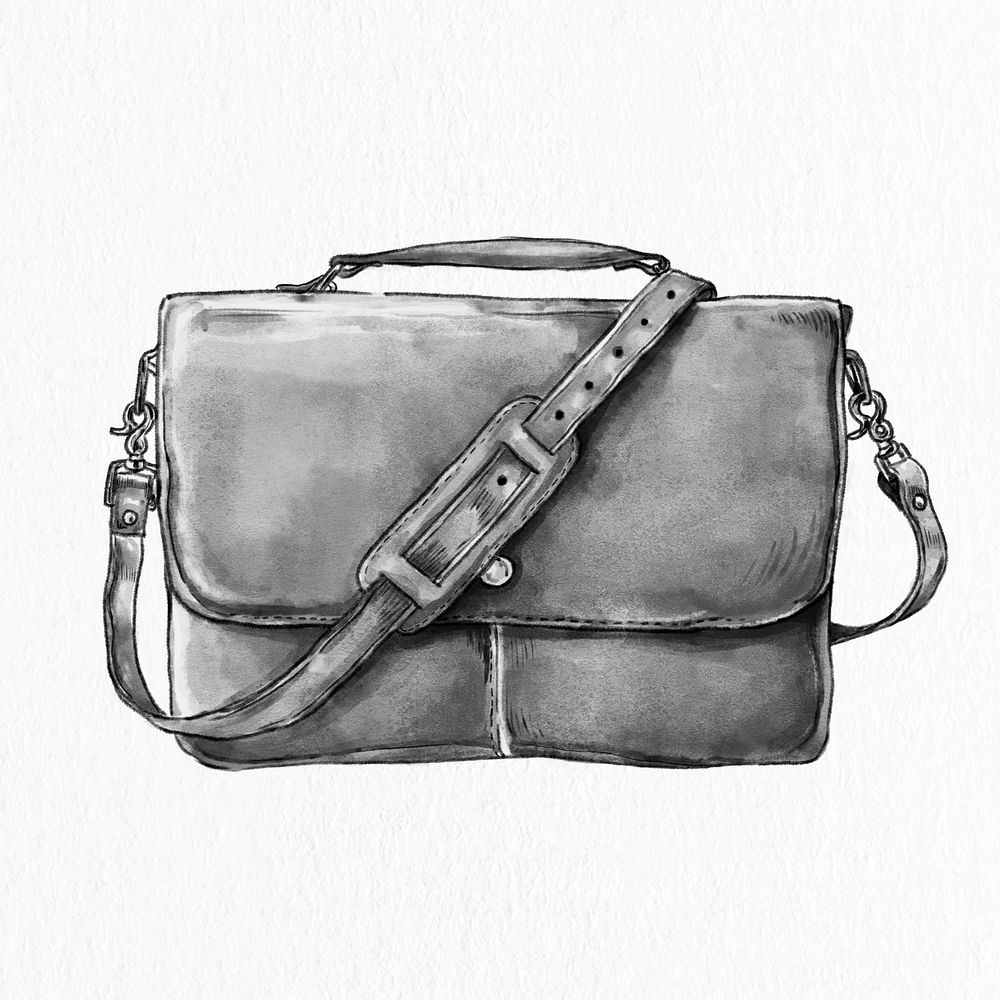 Men's messenger bag hand drawn fashion illustration