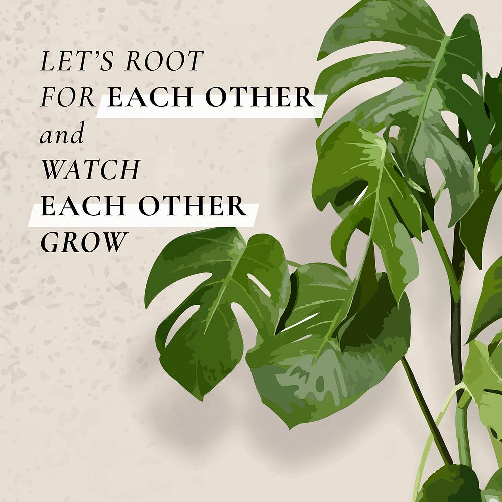 Instagram post template vector, leaf plant