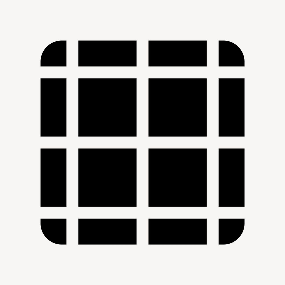 Grid png web UI icon vector in solid style