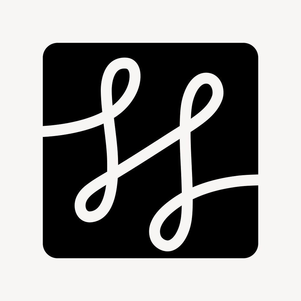 Cursive png web UI icon vector in flat style
