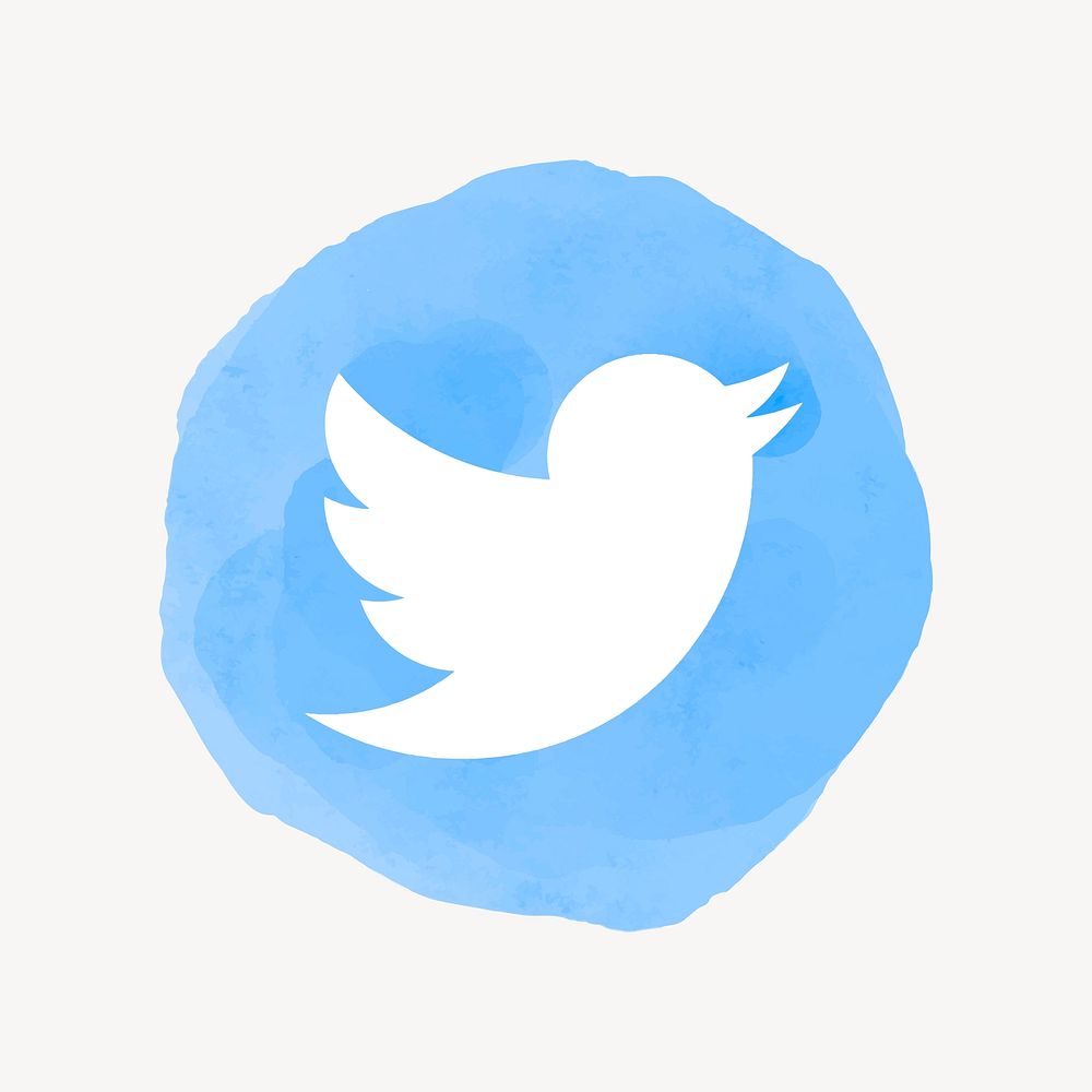 Twitter app icon with a watercolor graphic effect. 21 JULY 2021 - BANGKOK, THAILAND
