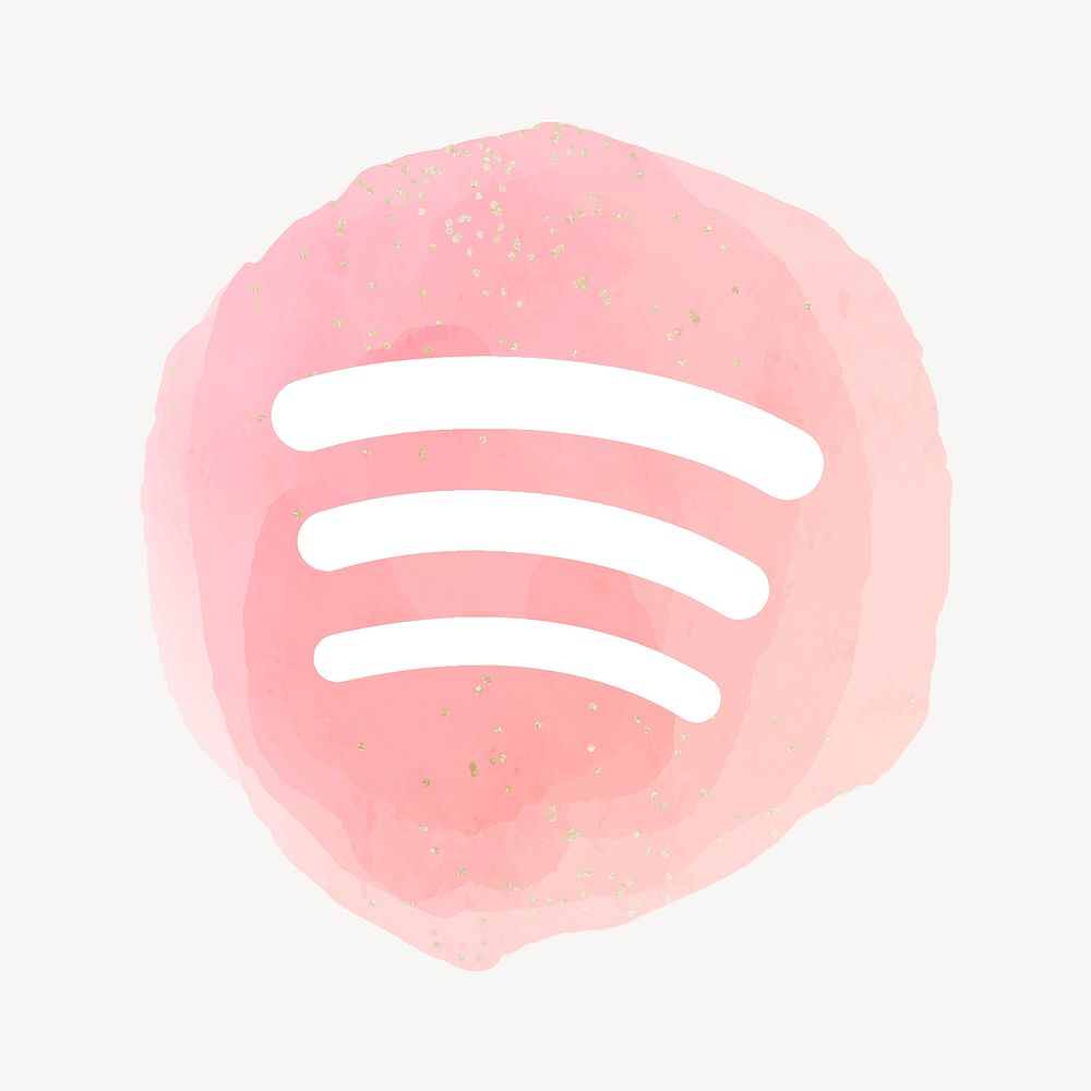 Spotify app icon with a watercolor graphic effect. 2 AUGUST 2021 - BANGKOK, THAILAND