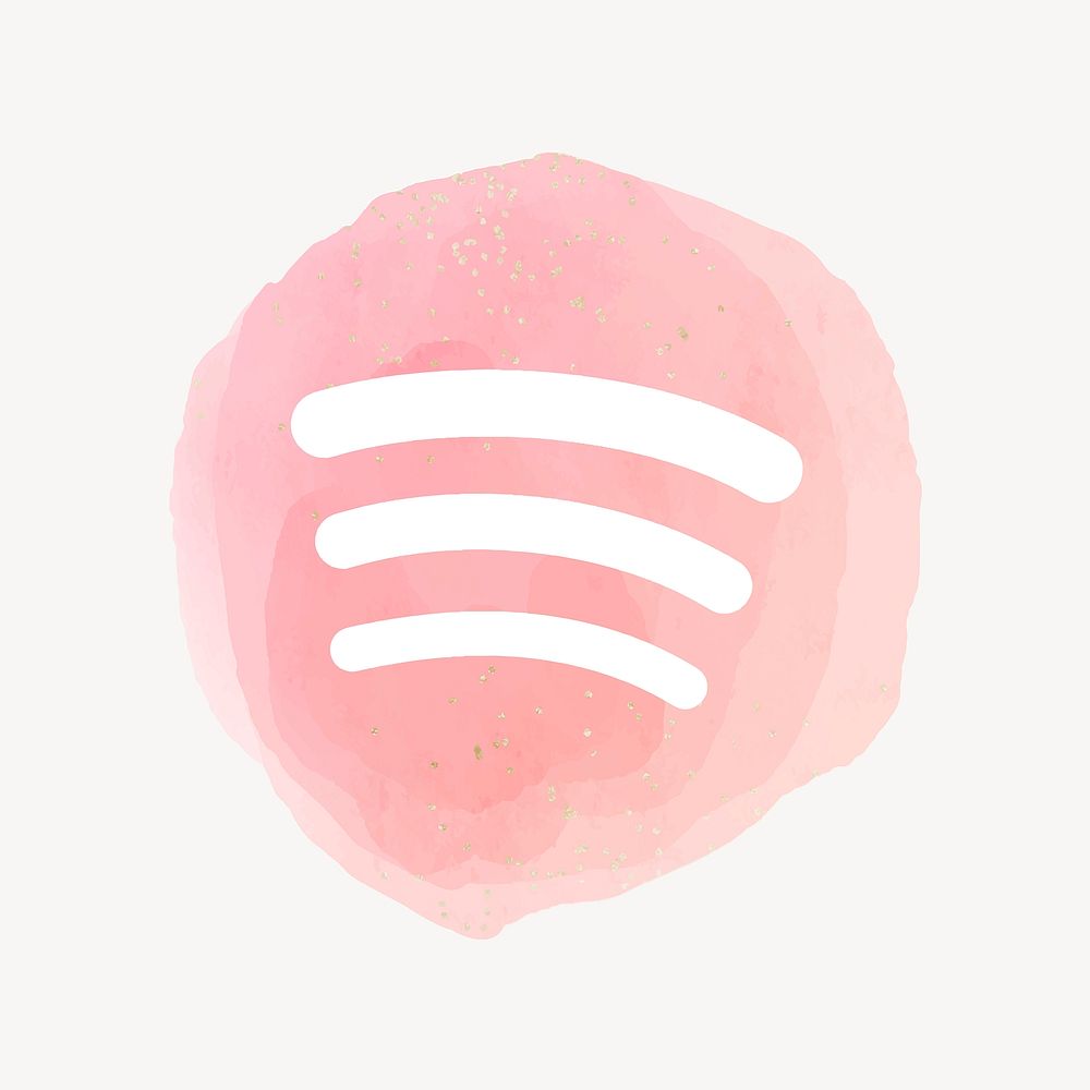 Spotify app icon vector with a watercolor graphic effect. 2 AUGUST 2021 - BANGKOK, THAILAND