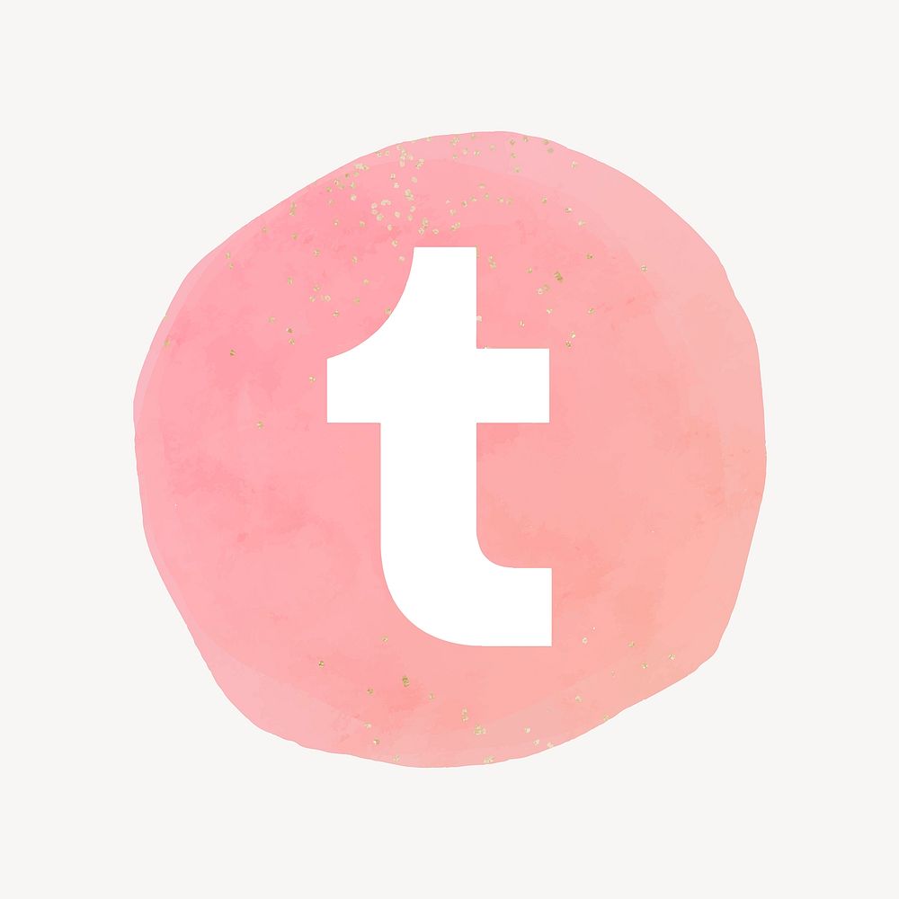 Tumblr icon vector for social media in watercolor design. 2 AUGUST 2021 - BANGKOK, THAILAND
