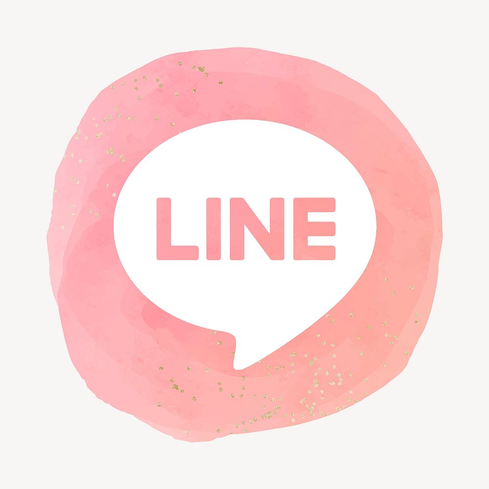 LINE app icon with a watercolor graphic effect. 2 AUGUST 2021 - BANGKOK, THAILAND