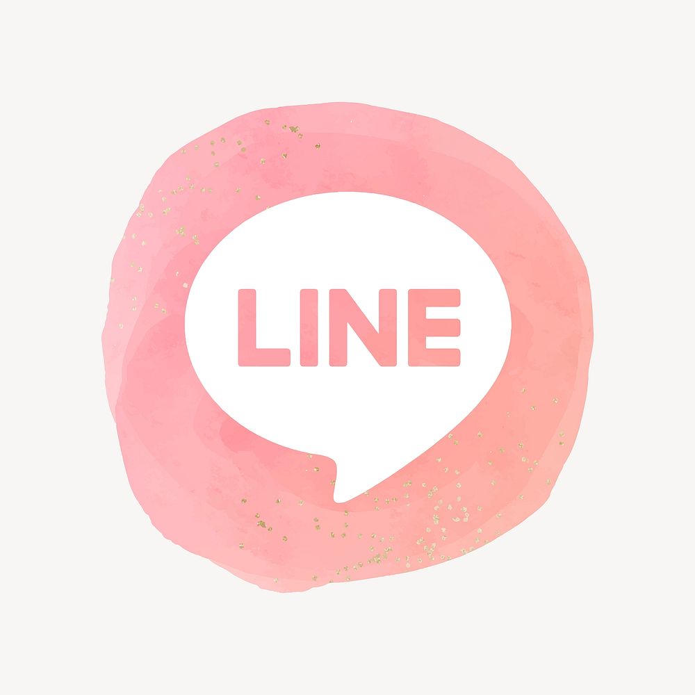 LINE app icon vector with a watercolor graphic effect. 2 AUGUST 2021 - BANGKOK, THAILAND