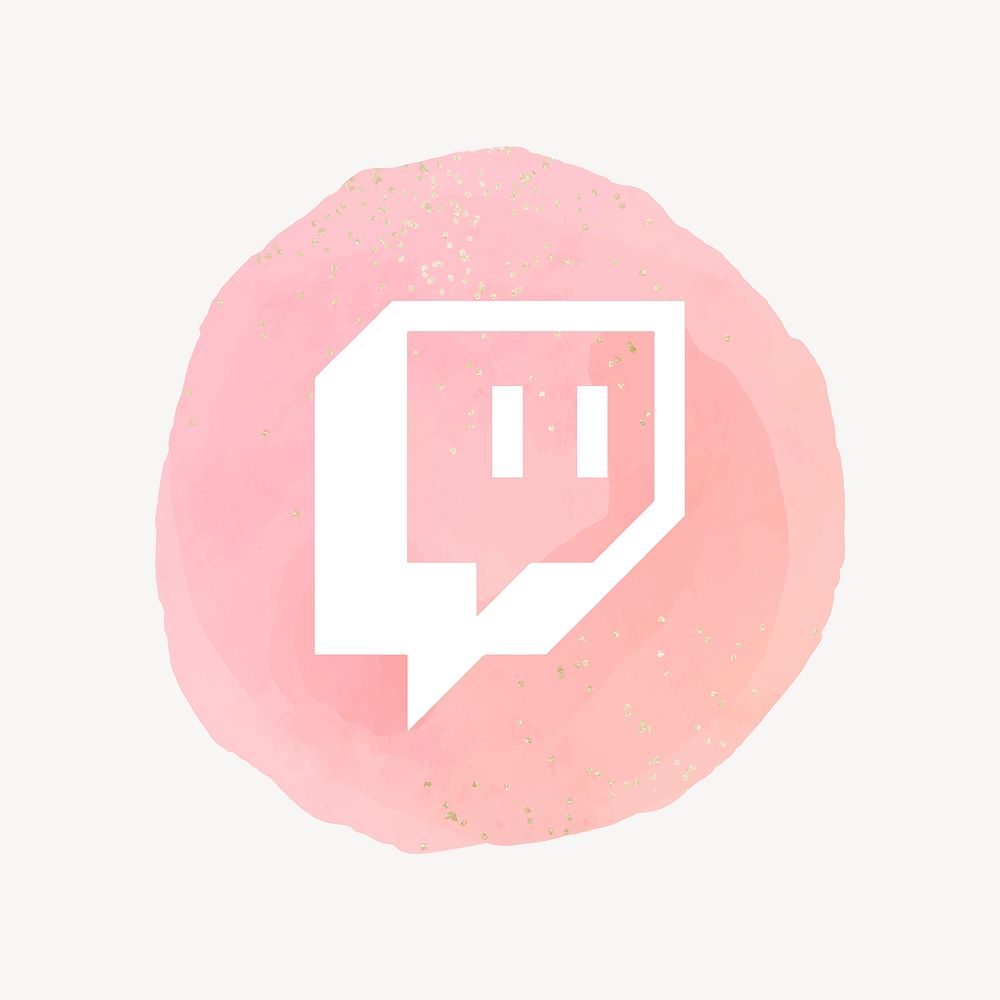 Twitch icon vector for social media in watercolor design. 2 AUGUST 2021 - BANGKOK, THAILAND
