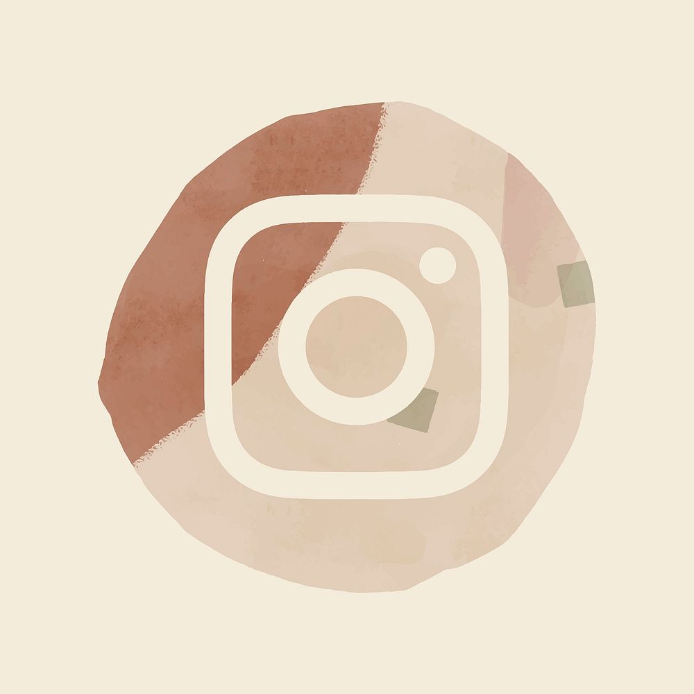 Instagram logo in watercolor design. Social media icon. 2 AUGUST 2021 - BANGKOK, THAILAND
