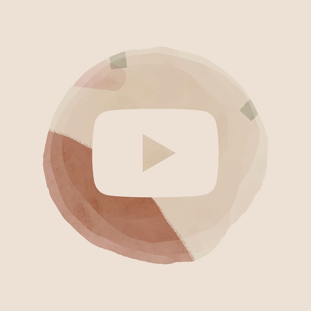 YouTube app icon with a watercolor graphic effect. 2 AUGUST 2021 - BANGKOK, THAILAND