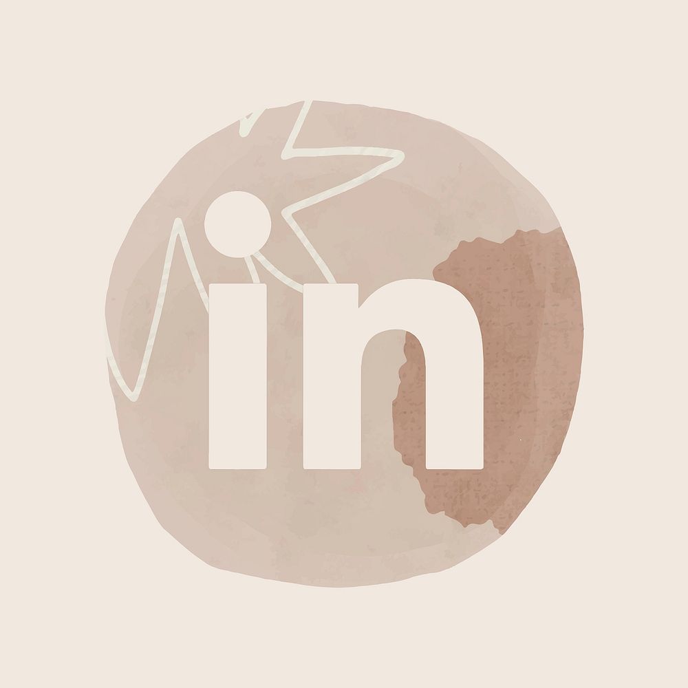 LinkedIn logo vector in watercolor design. Social media icon. 2 AUGUST 2021 - BANGKOK, THAILAND