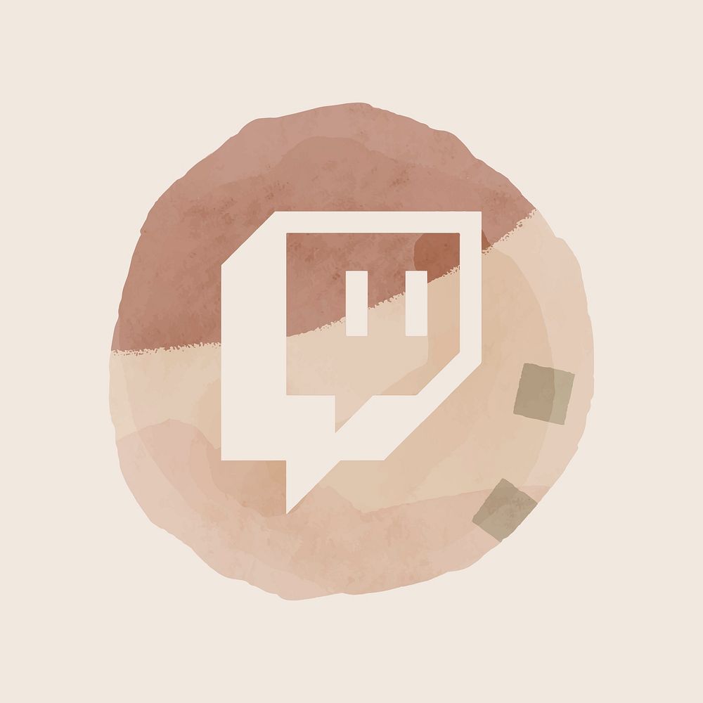 Twitch icon vector for social media in watercolor design. 2 AUGUST 2021 - BANGKOK, THAILAND