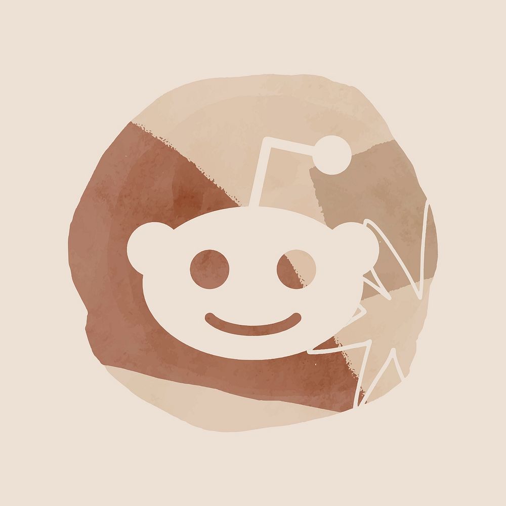 Reddit logo in watercolor design. Social media icon. 2 AUGUST 2021 - BANGKOK, THAILAND