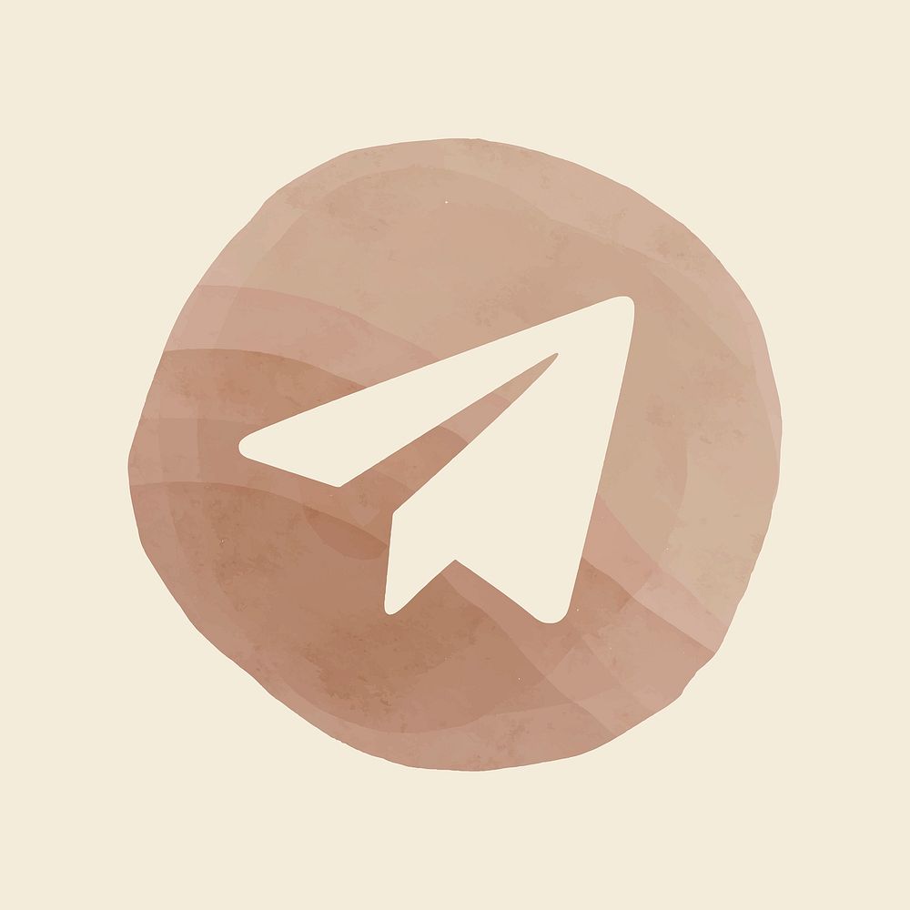 Telegram logo in watercolor design. Social media icon. 2 AUGUST 2021 - BANGKOK, THAILAND