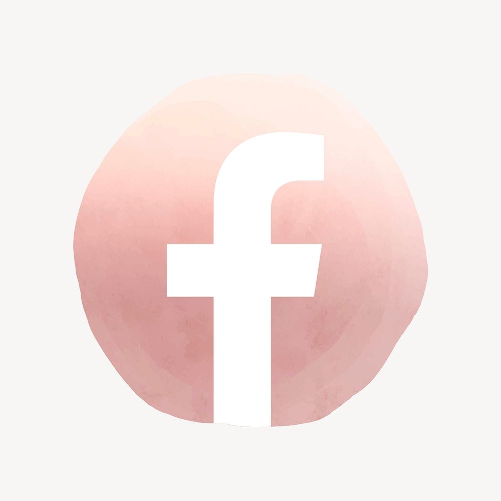 Facebook app icon vector with a watercolor graphic effect. 2 AUGUST 2021 - BANGKOK, THAILAND