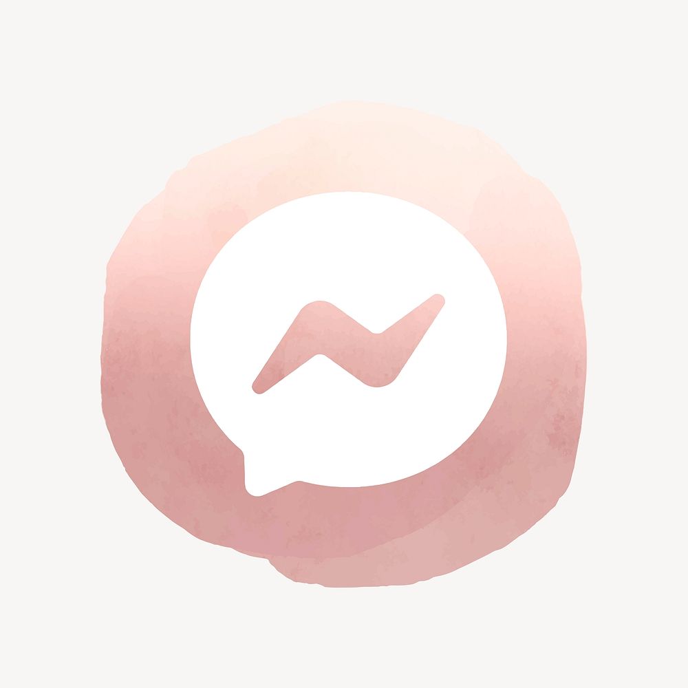 Facebook Messenger app icon with a watercolor graphic effect. 2 AUGUST 2021 - BANGKOK, THAILAND
