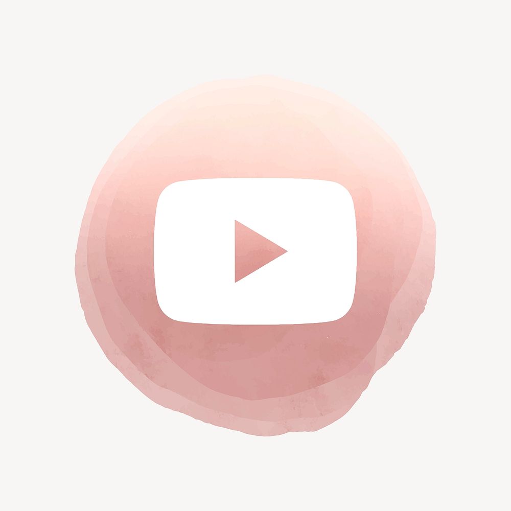 YouTube app icon vector with a watercolor graphic effect. 2 AUGUST 2021 - BANGKOK, THAILAND