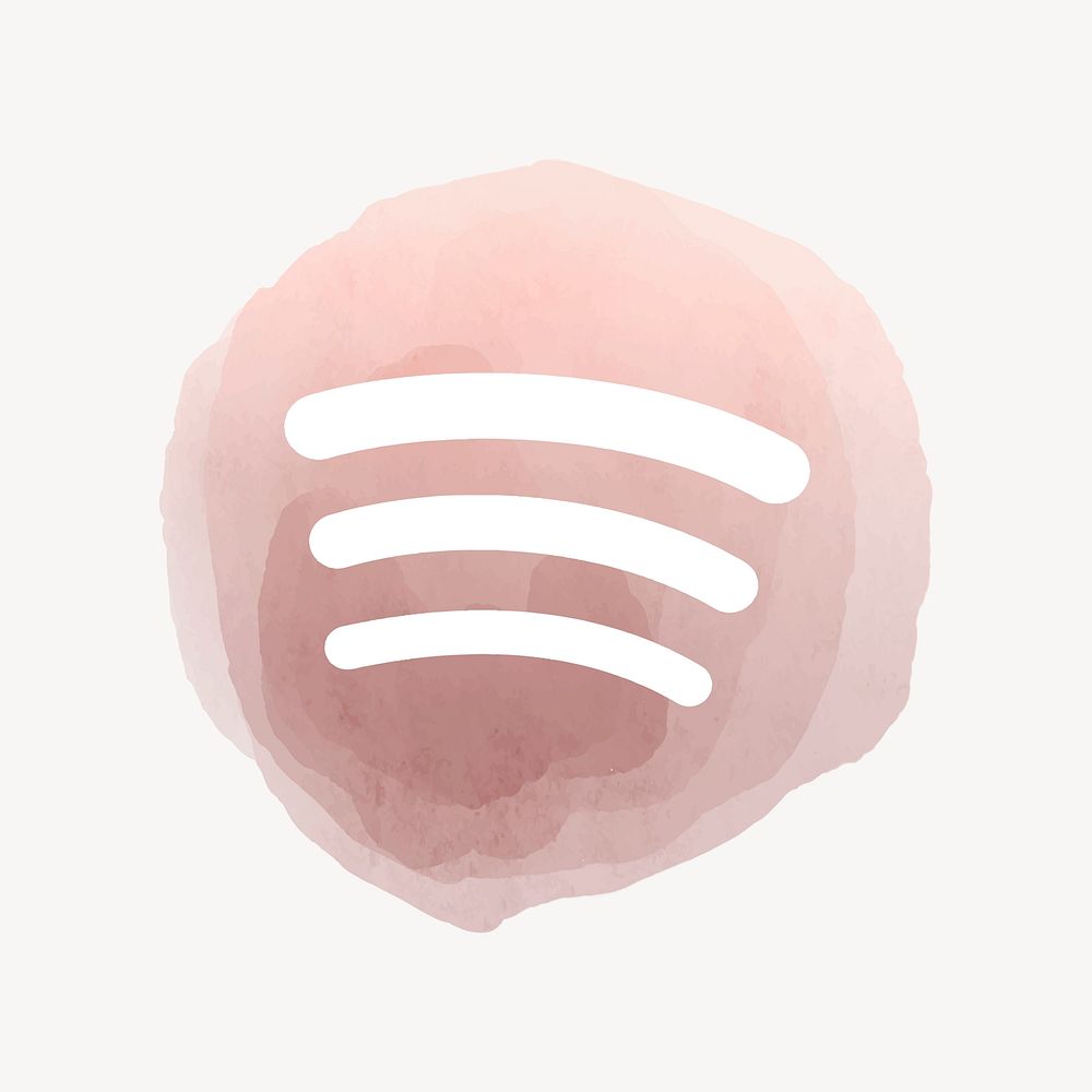 Spotify app icon vector with a watercolor graphic effect. 2 AUGUST 2021 - BANGKOK, THAILAND