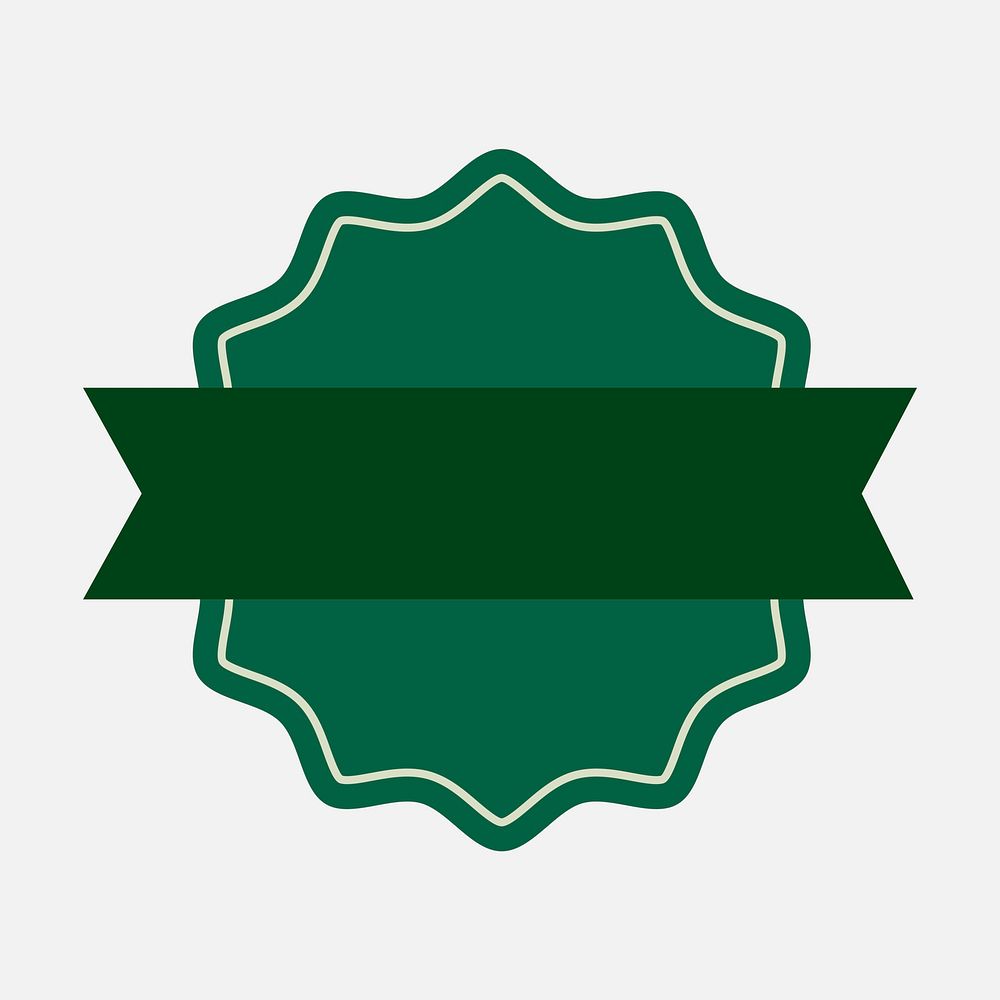 Shape blank badge sticker vector in green