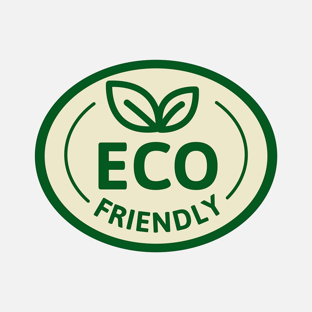 Eco-friendly label marketing sticker vector for food packaging