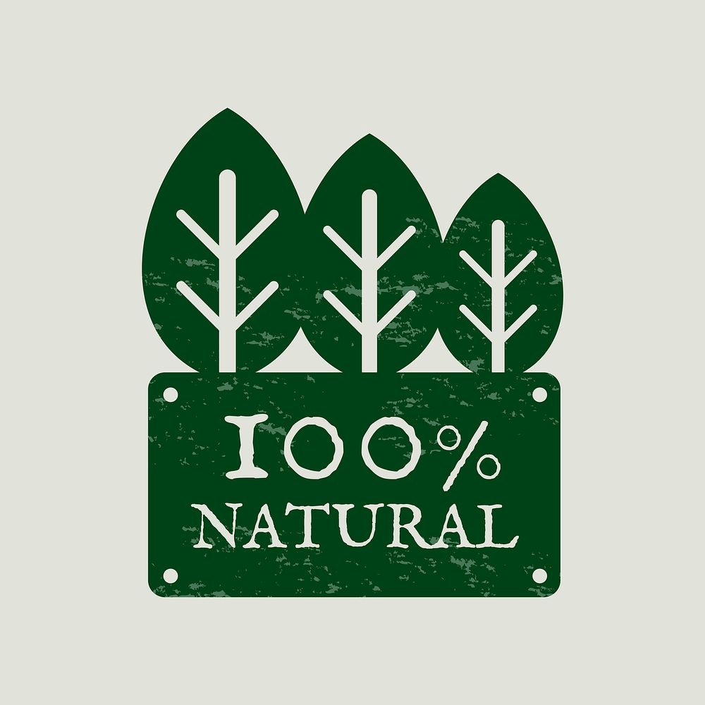 100% natural badge logo for food marketing campaign