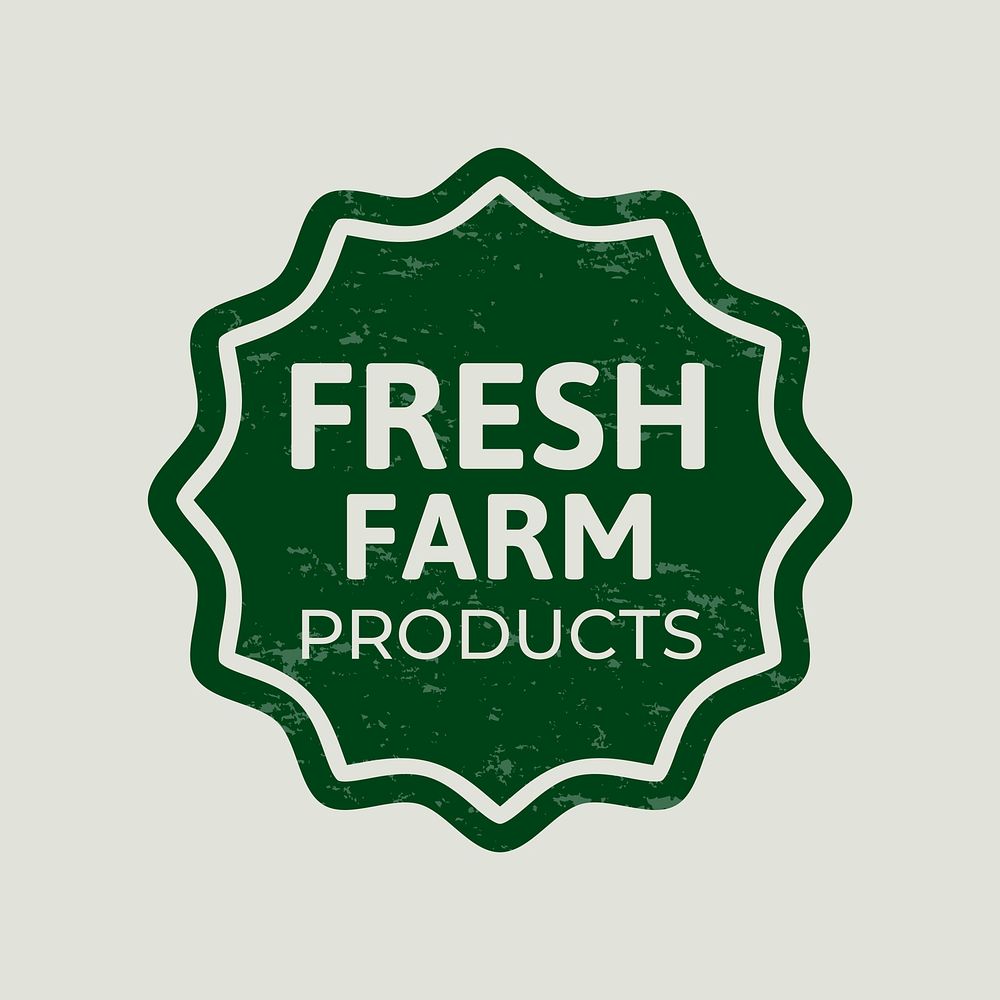 Fresh farm products sticker vector for healthy diet food business campaign