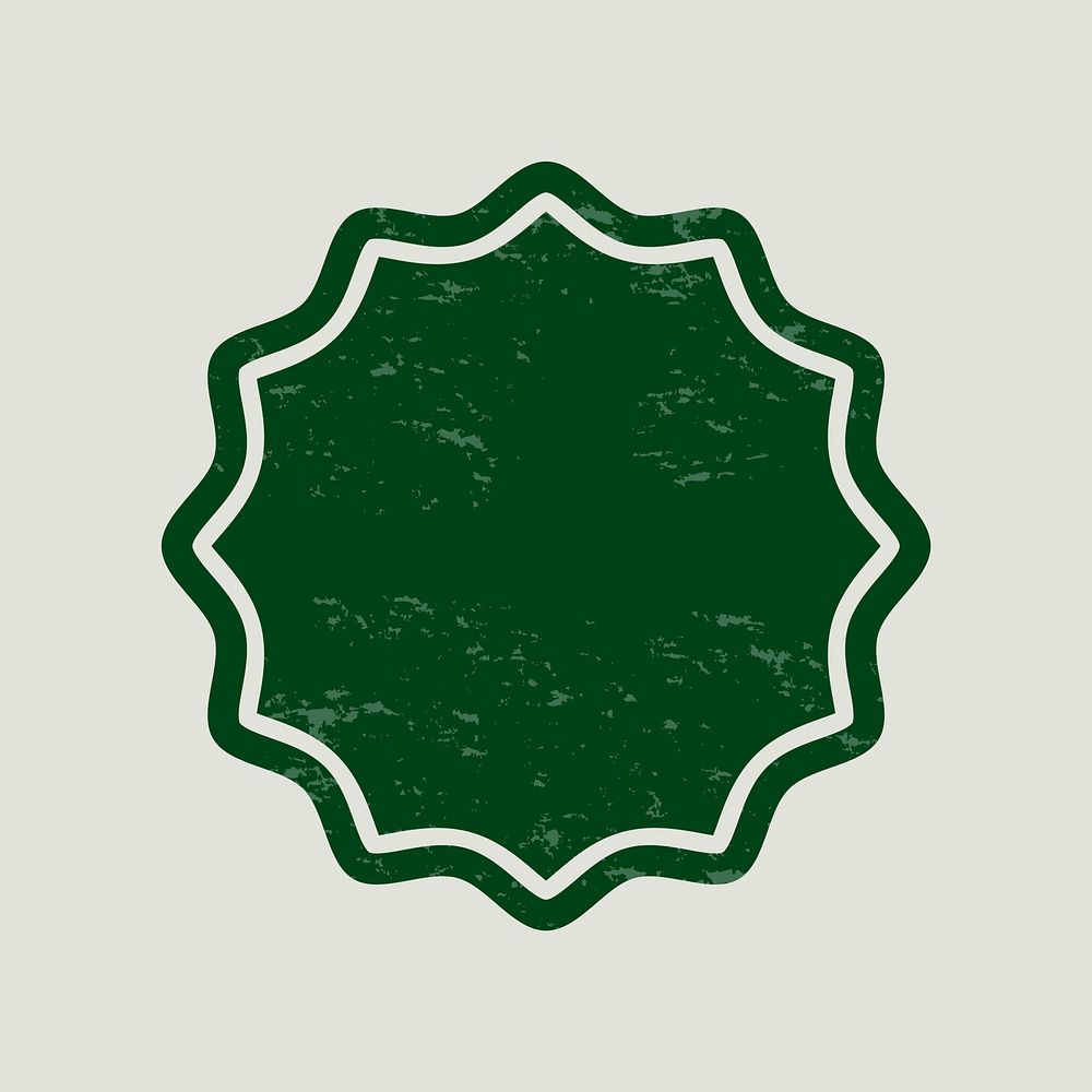 Shape blank badge sticker vector in green