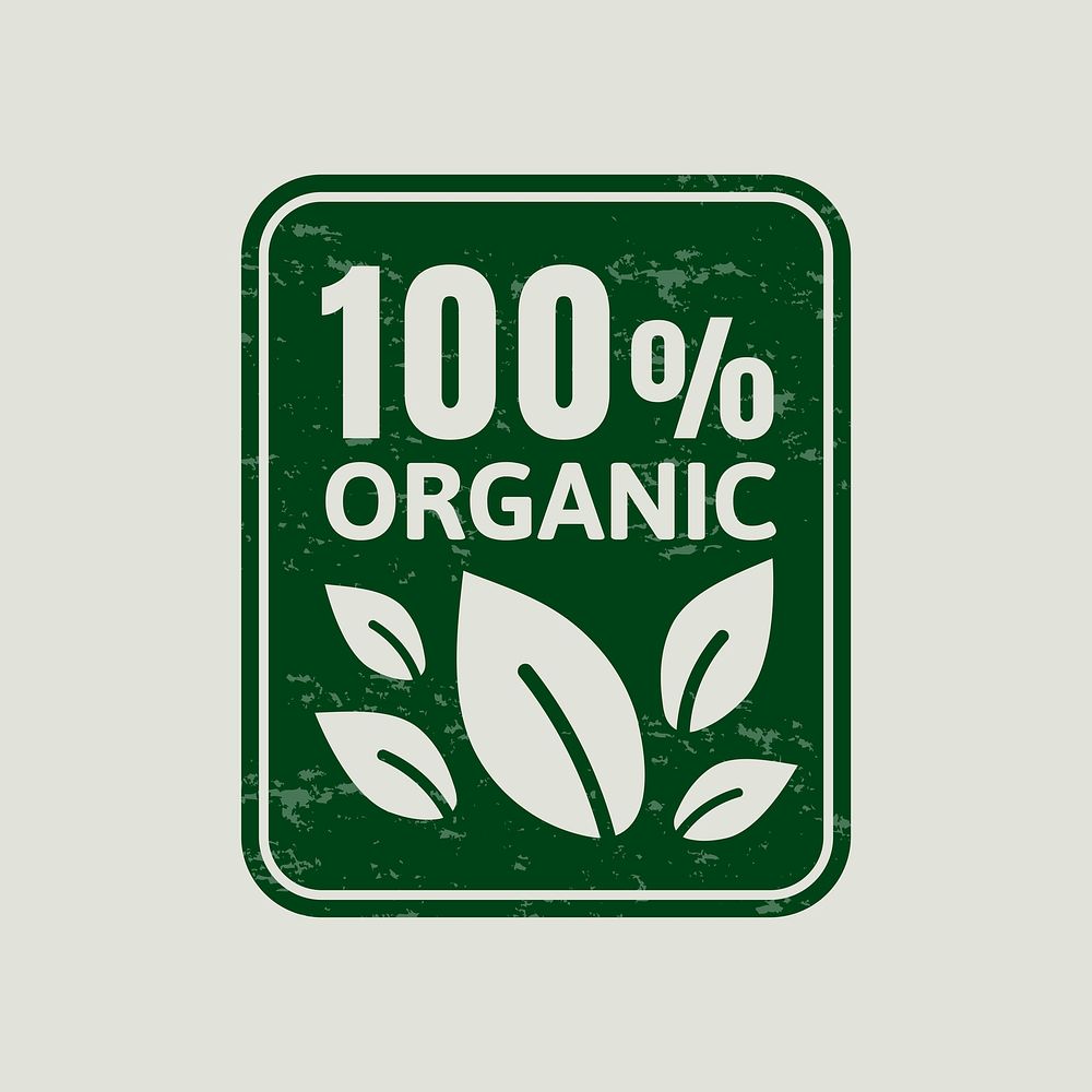 100% organic badge logo for food business campaign