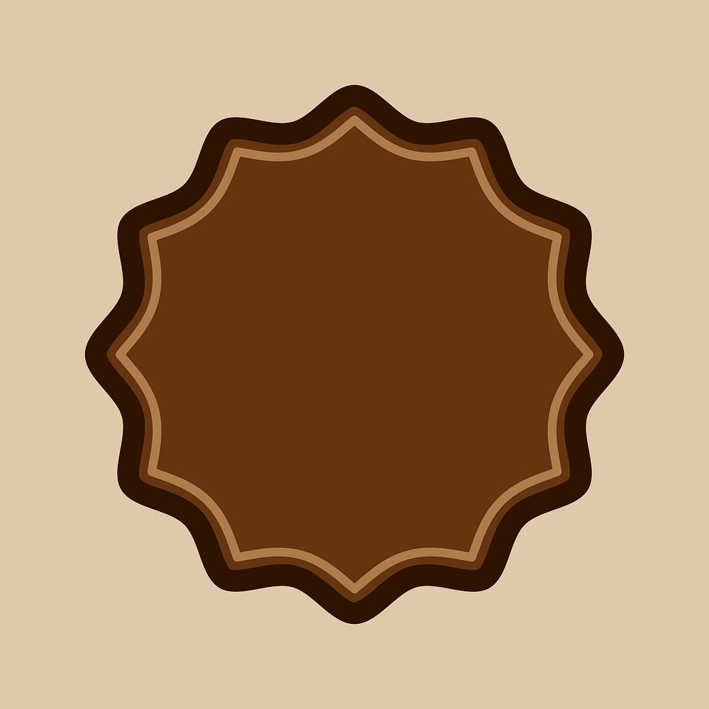 Shape blank badge in brown