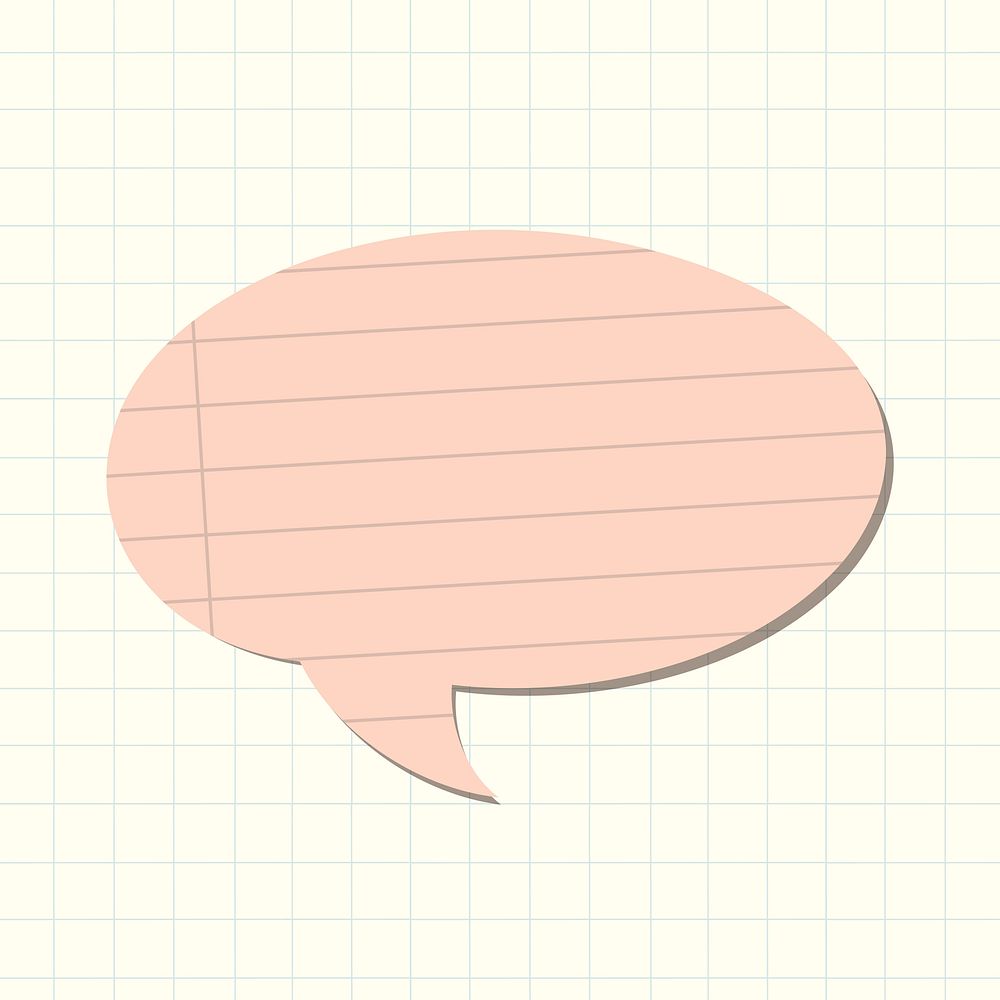 Speech bubble vector in pastel lined paper pattern style