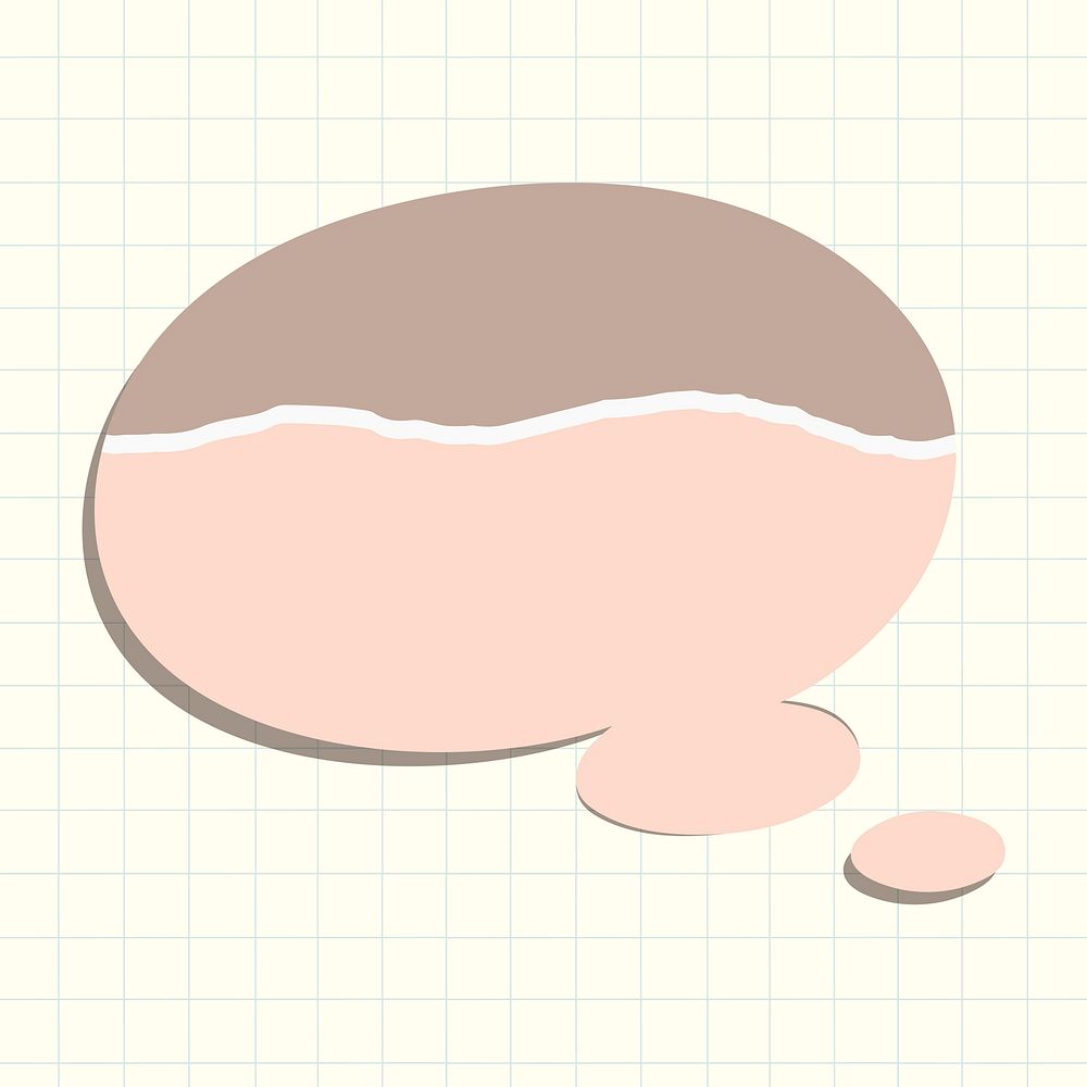 Thought bubble vector in pastel paper pattern style