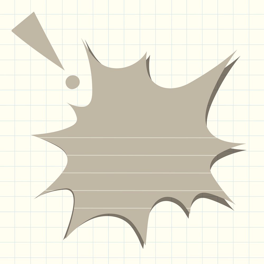 Speech bubble vector in gray lined paper pattern style