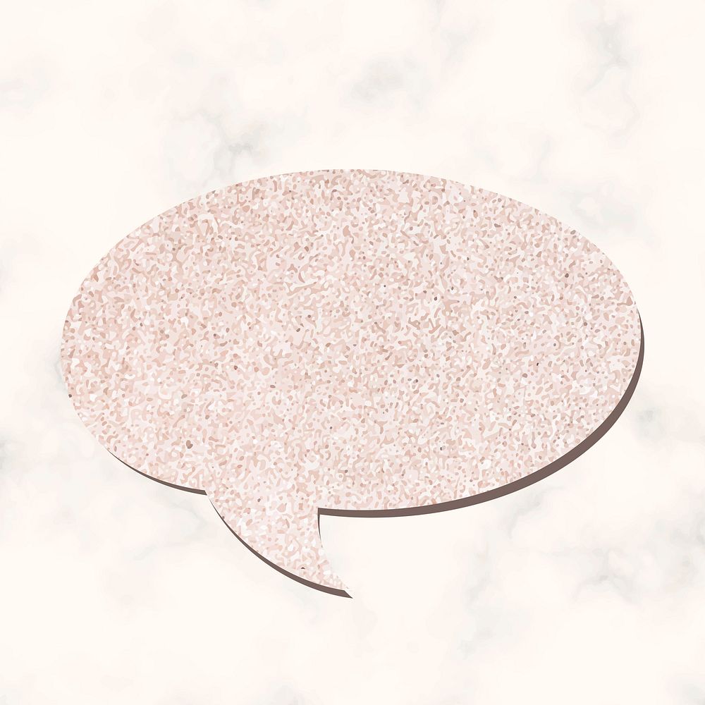 Speech bubble vector in glitter pink texture style
