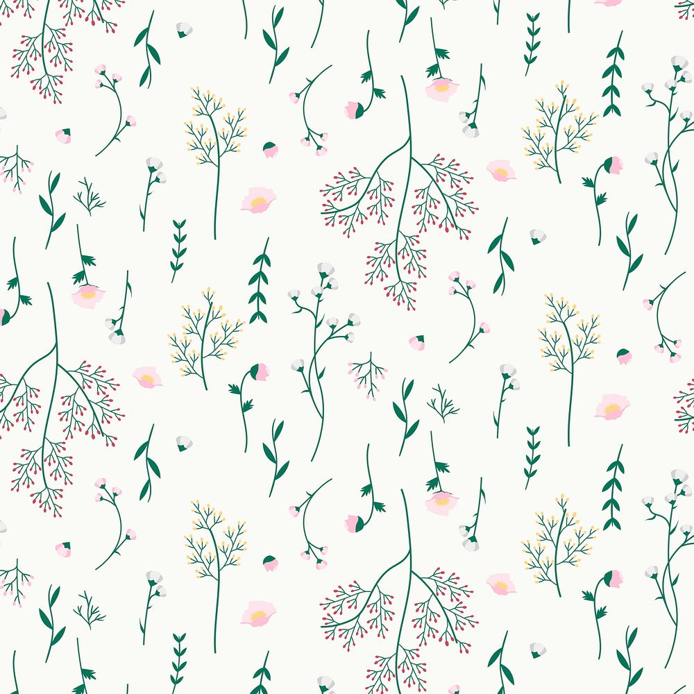 Blooming wildflower pattern background
