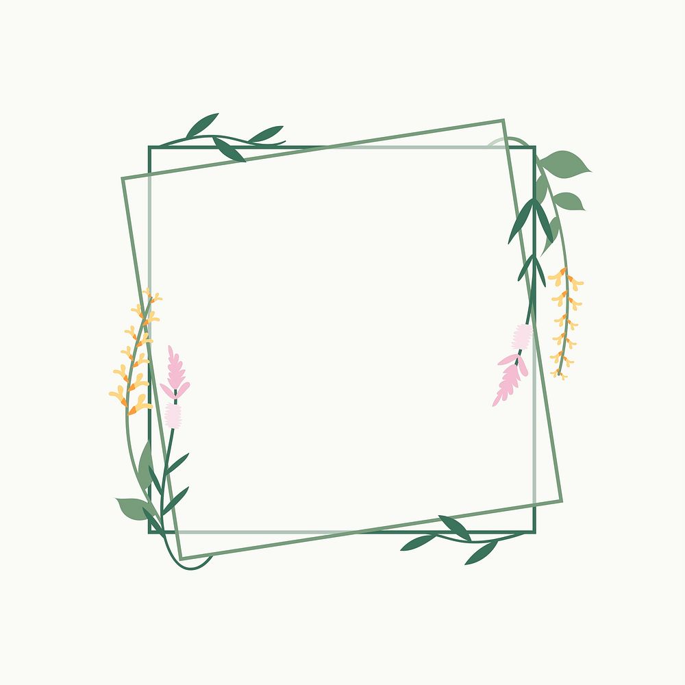 Wildflower frame decorated with small flowers