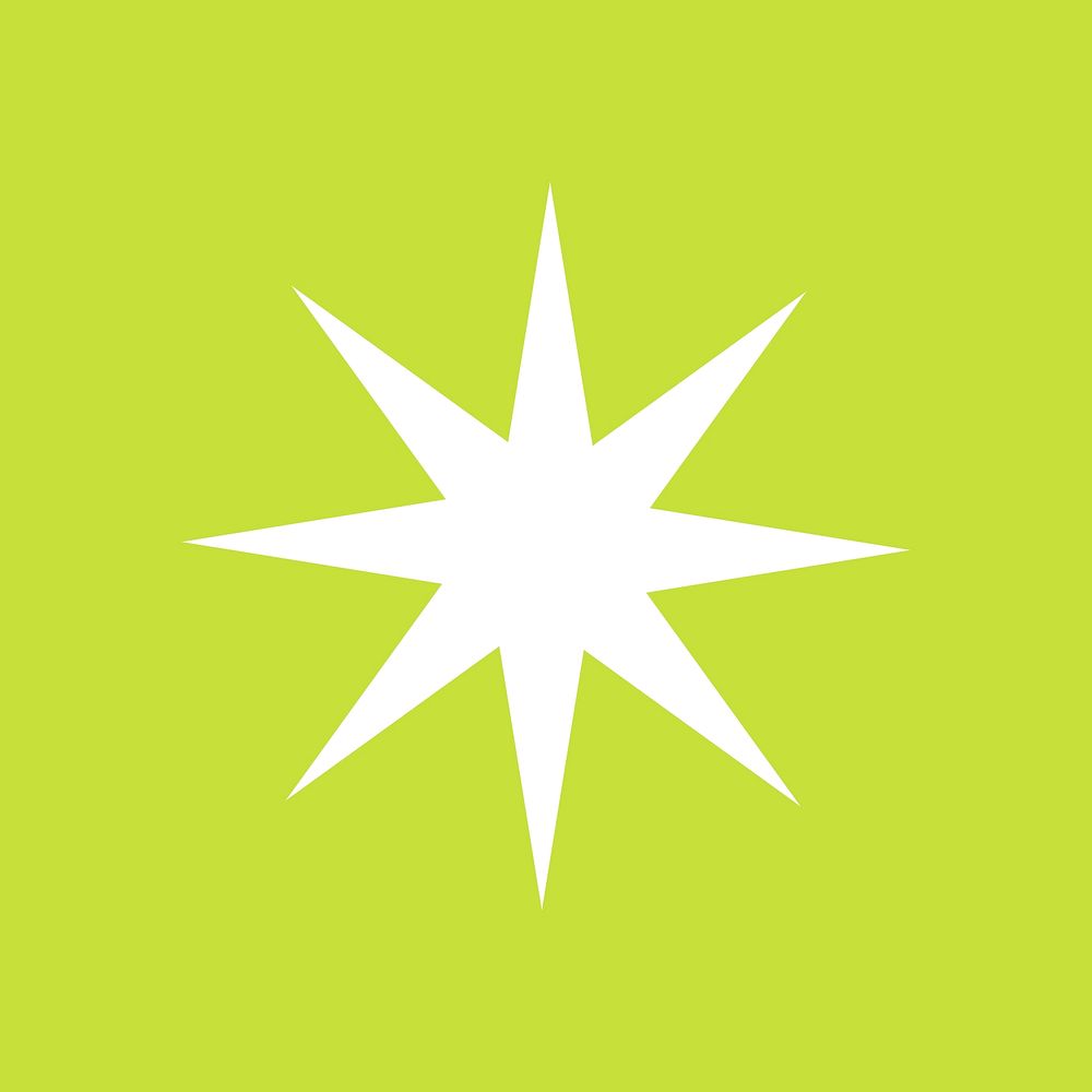 Stars vector sparkling icon in simple style on green background