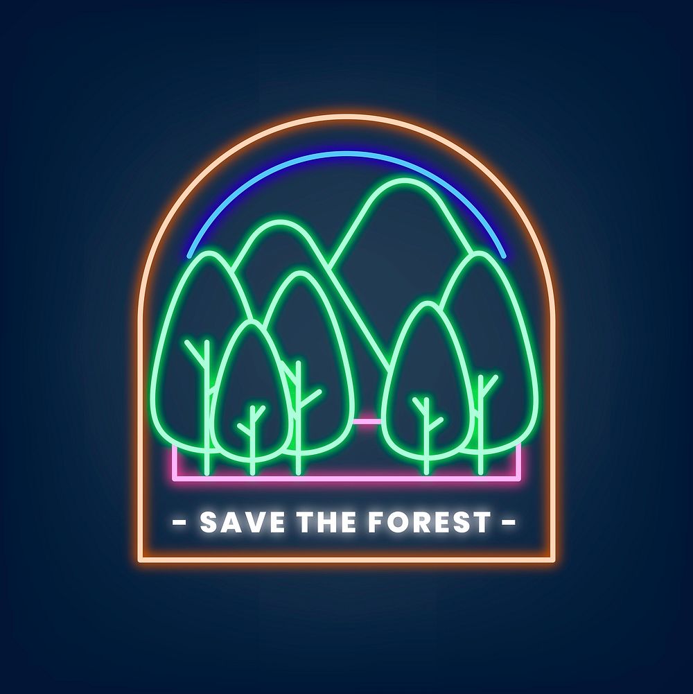 Save forest badge environment illustration
