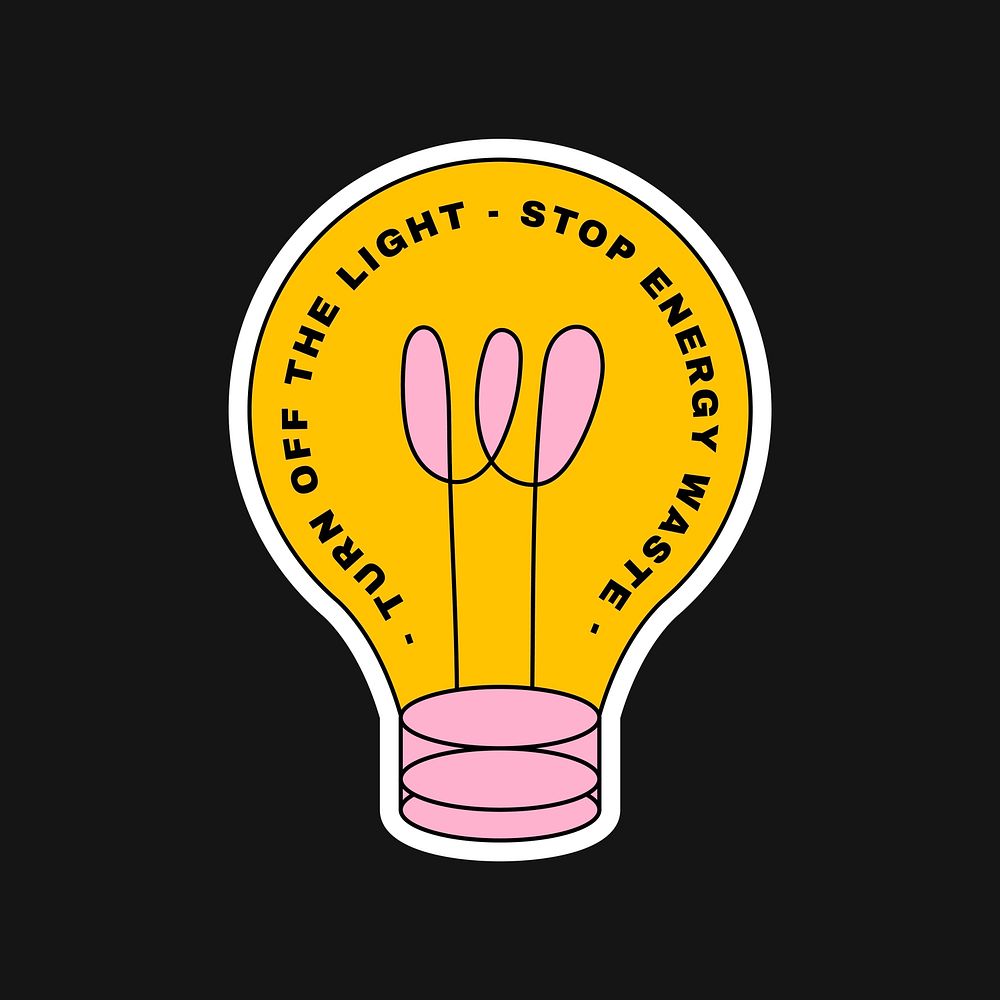 Energy saving sticker vector with light bulb badge